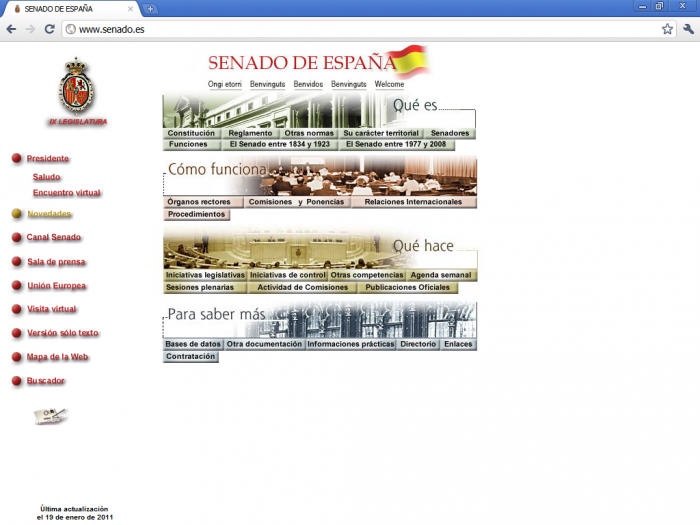 Página web del Senado de España